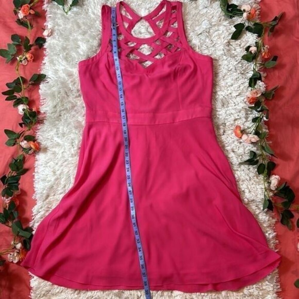 Guess Women's Lauren Pink Sleeveless Cage Yoke A-Line Dress Size 14 RefHHH - Picture 5 of 9